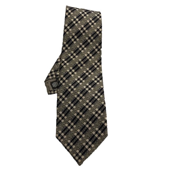 Vintage Black And‎ White Plaid Marcel Franck Paris 100% Silk  Necktie Old Money - Picture 3 of 10